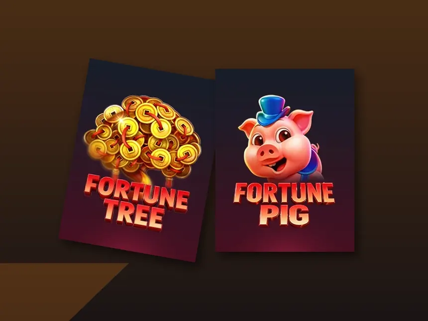 Fortune Tree and Fortune Pig wheel game art
