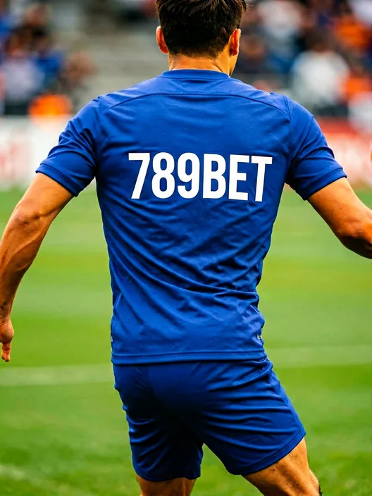 ဘောလုံးသမား 789BET ဂျာစီဝတ်ထားသည့် လှုပ်ရှားနေသည့် ပုံသရုပ်ဖော်ပုံ